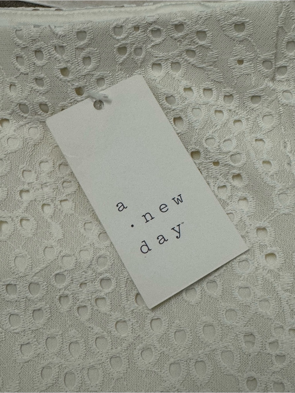 a new day Cream Eyelet Pencil Skirt with Side Slit